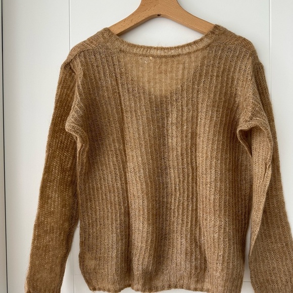 Bailey 44 Brown V-Neck Sweater mohair blend - Picture 3 of 4